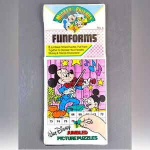 Disney Mickey Mouse Funforms No. 5 Jumbled Picture Puzzles 1985- Rare. New.